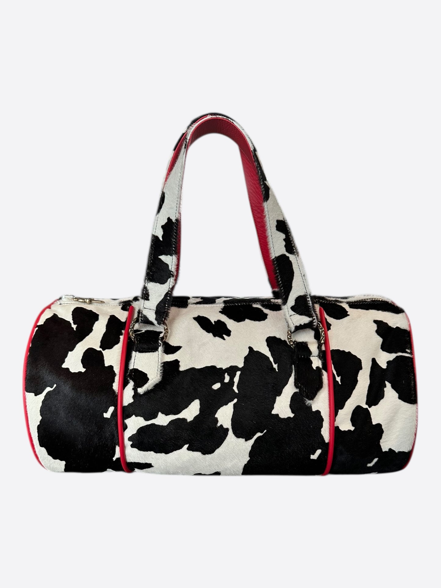 Chrome Hearts Red Cross Patch Cow Mini Duffel Bag