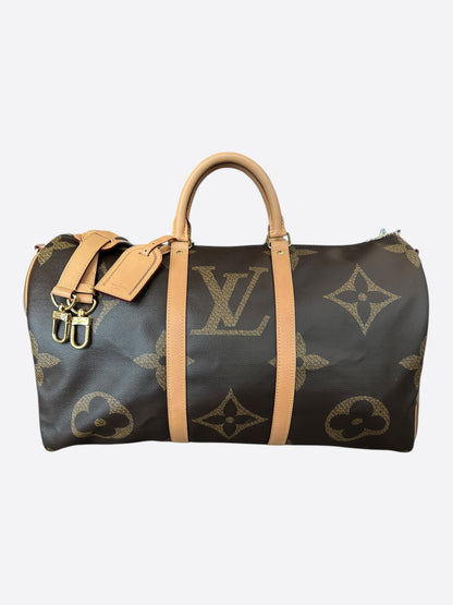 Louis Vuitton Brown Giant Reverse Monogram Keepall 50