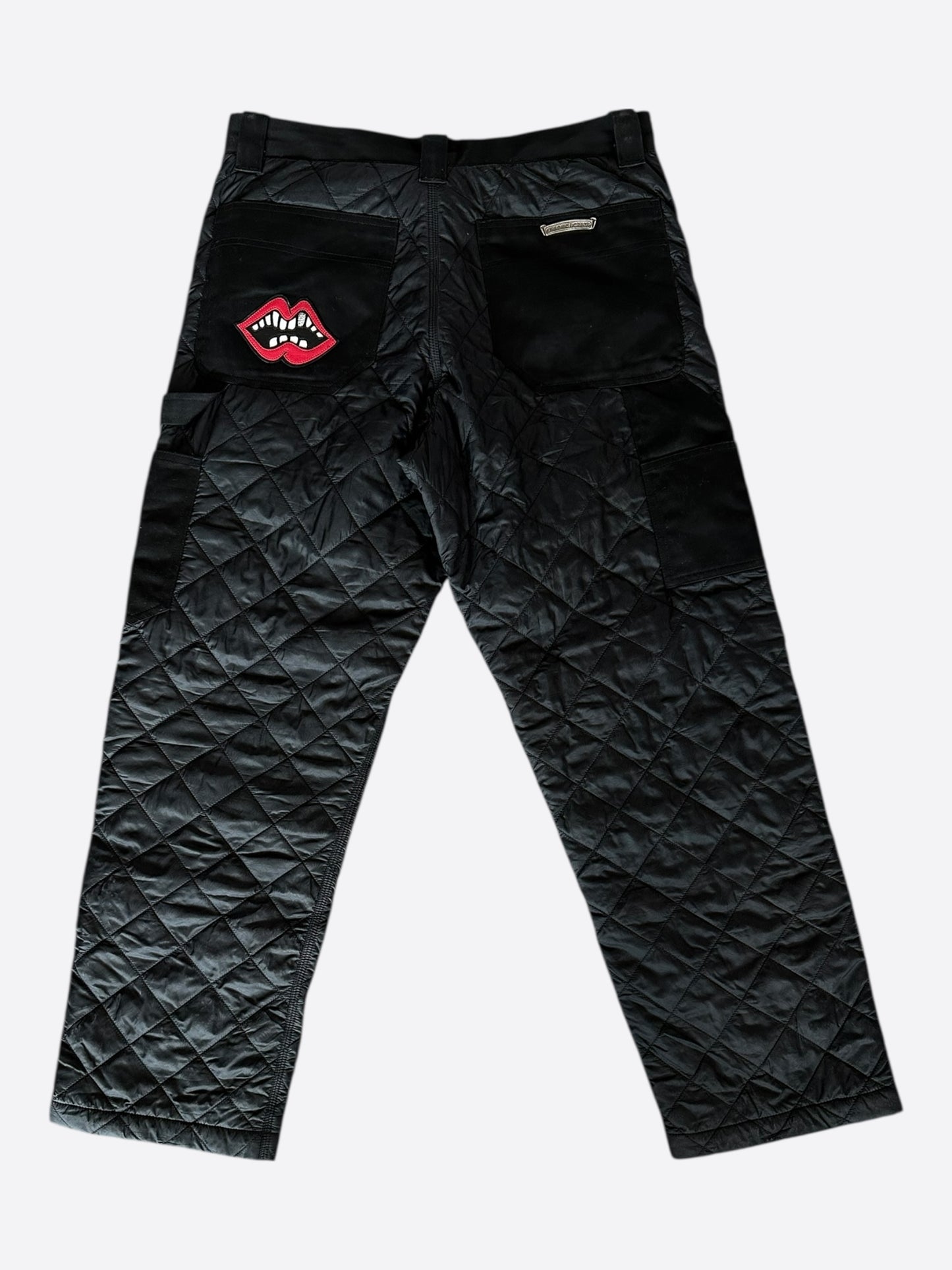 Chrome Hearts Black Nylon Quilted Chomper Carpenter Pants