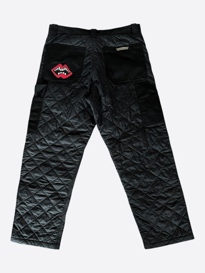 Chrome Hearts Black Nylon Quilted Chomper Carpenter Pants