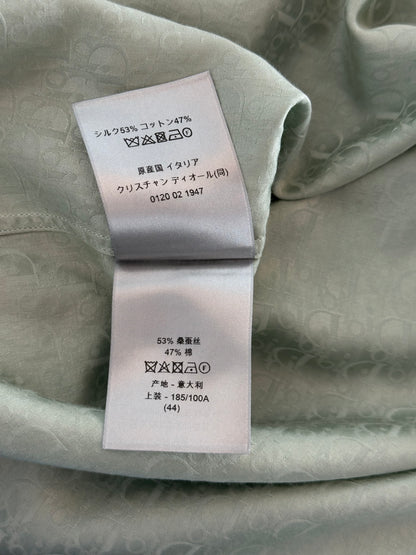 Dior Green Oblique Silk Button Up Shirt