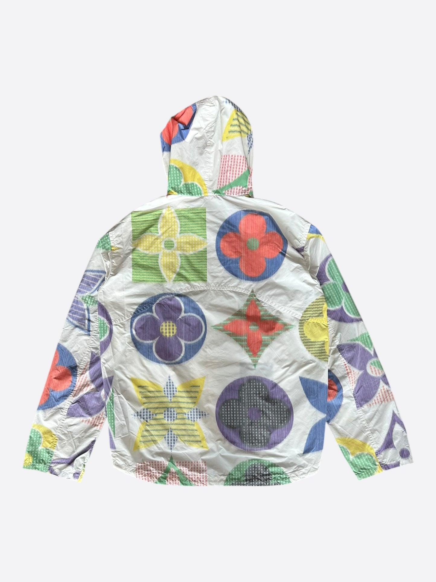Louis Vuitton White Multicolor Flower Monogram Windbreaker