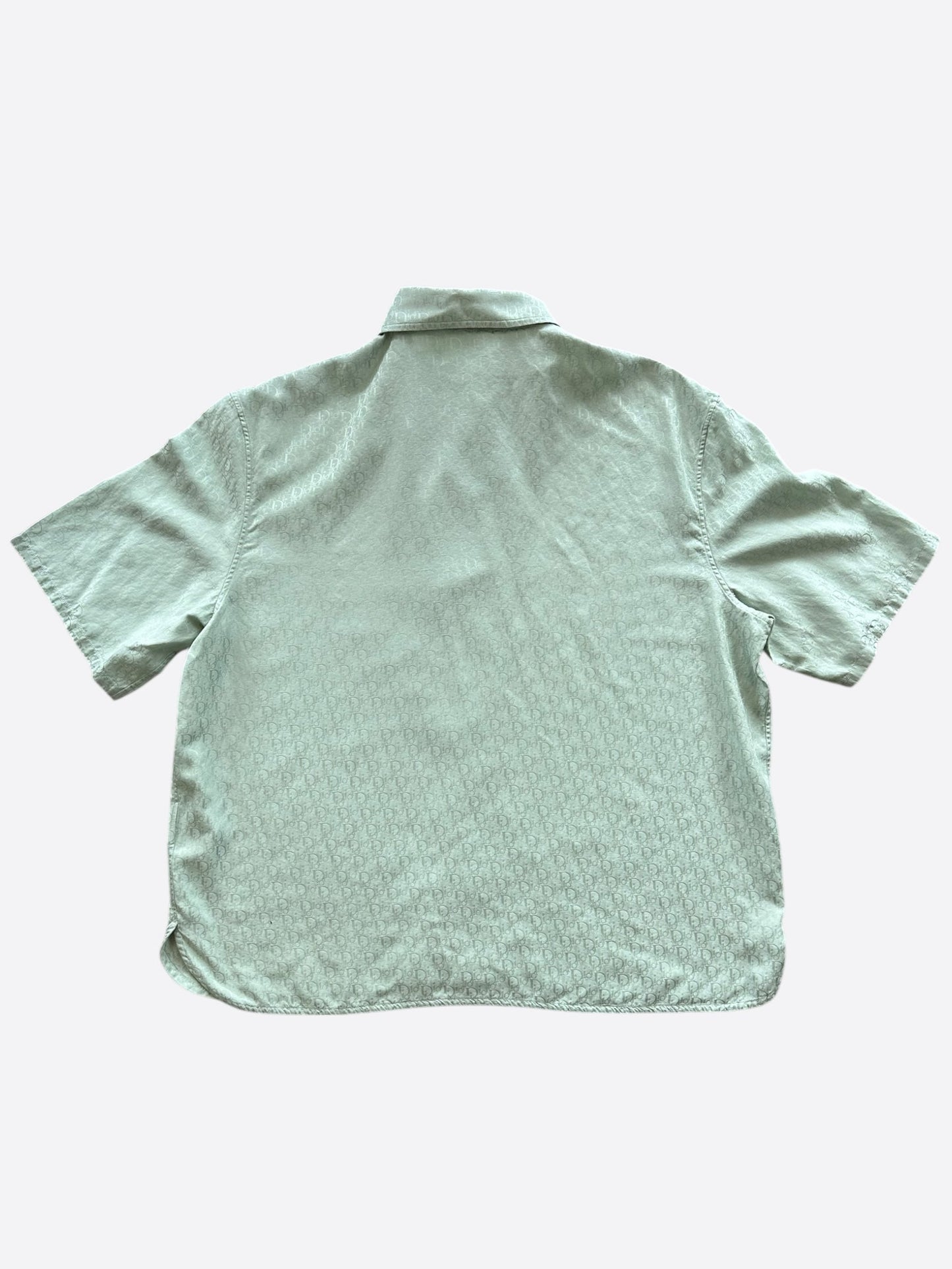 Dior Green Oblique Silk Button Up Shirt