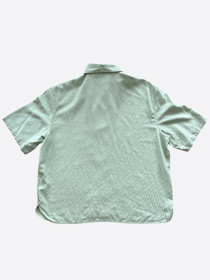Dior Green Oblique Silk Button Up Shirt