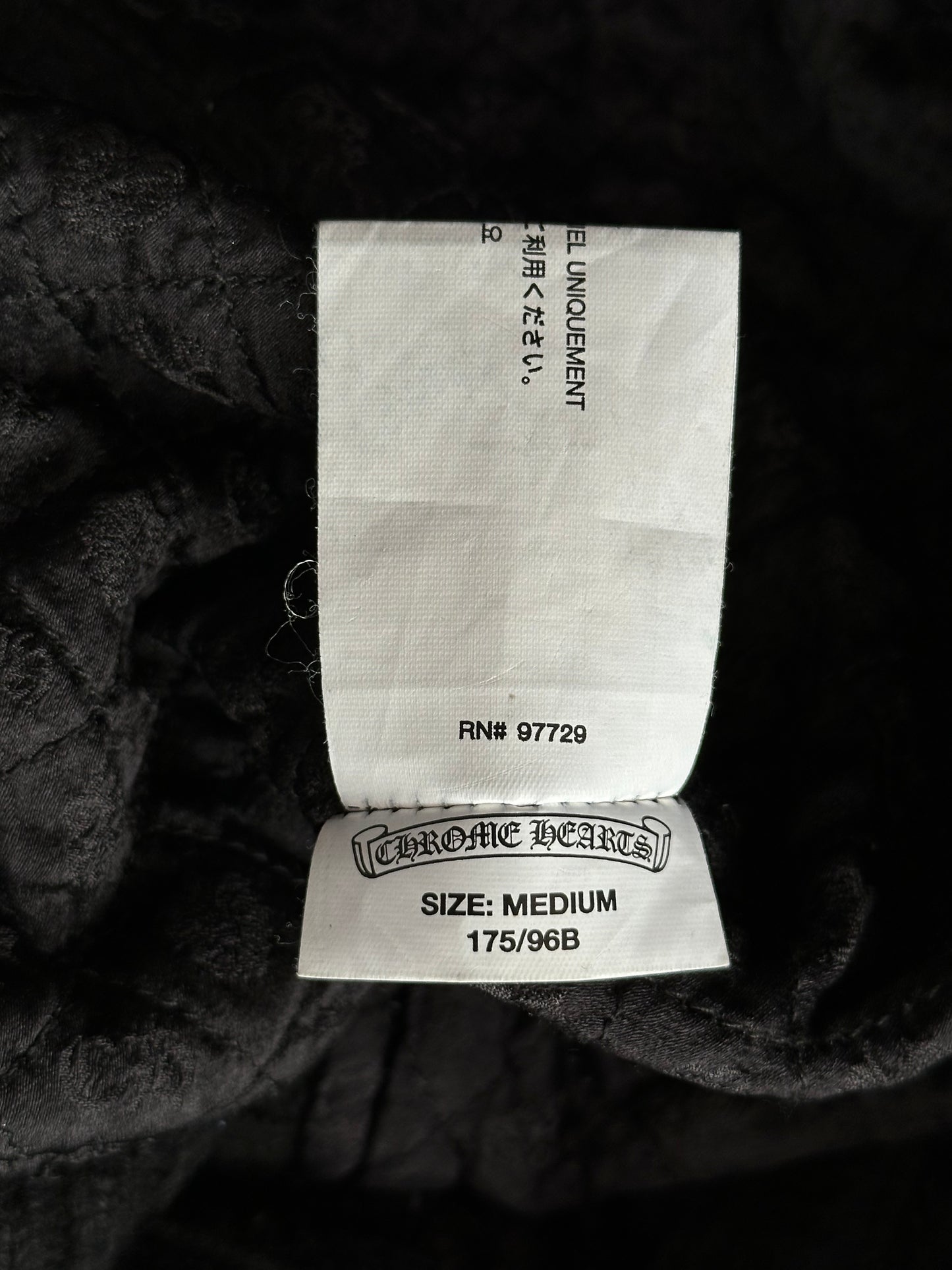 Chrome Hearts Black Leather Cross Patch Varsity Jacket