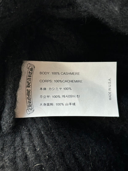 Chrome Hearts Black & White Cross Logo Cashmere Beanie