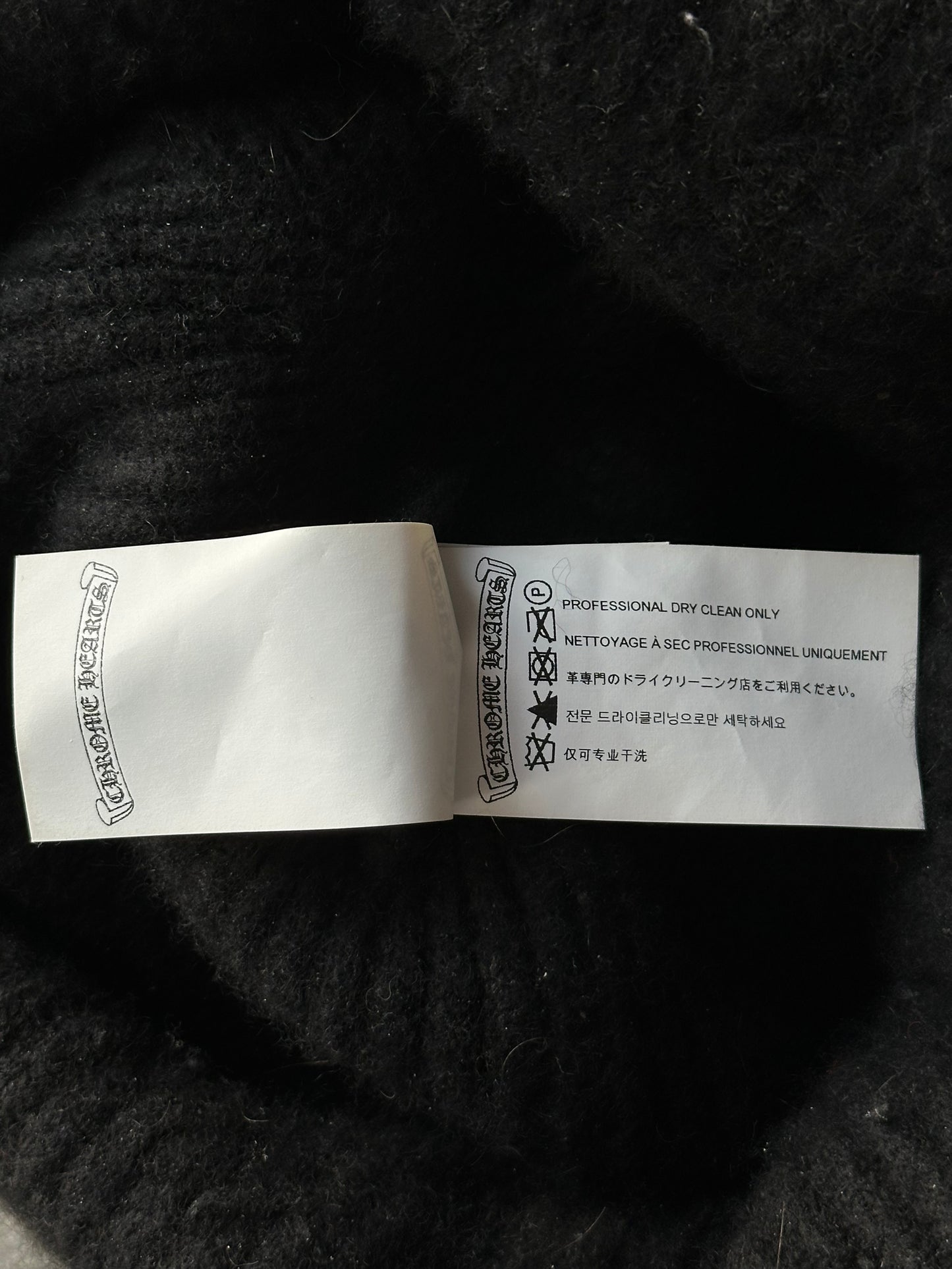 Chrome Hearts Black & White Cross Logo Cashmere Beanie