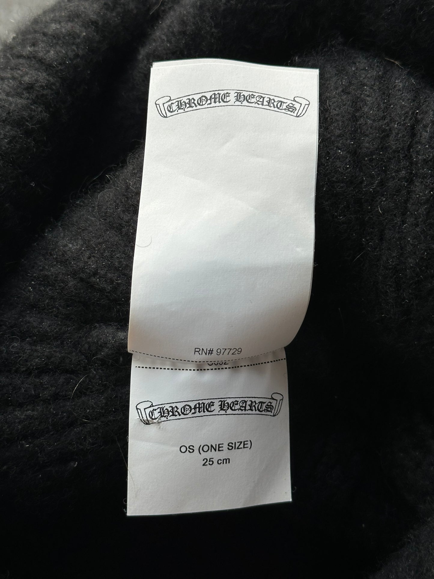 Chrome Hearts Black & White Cross Logo Cashmere Beanie