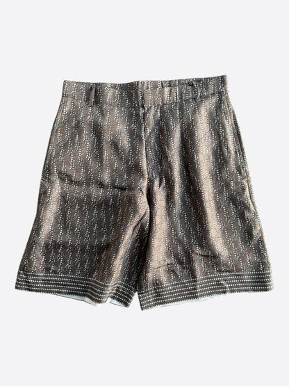 Dior Brown & Pearl Oblique Silk Shorts