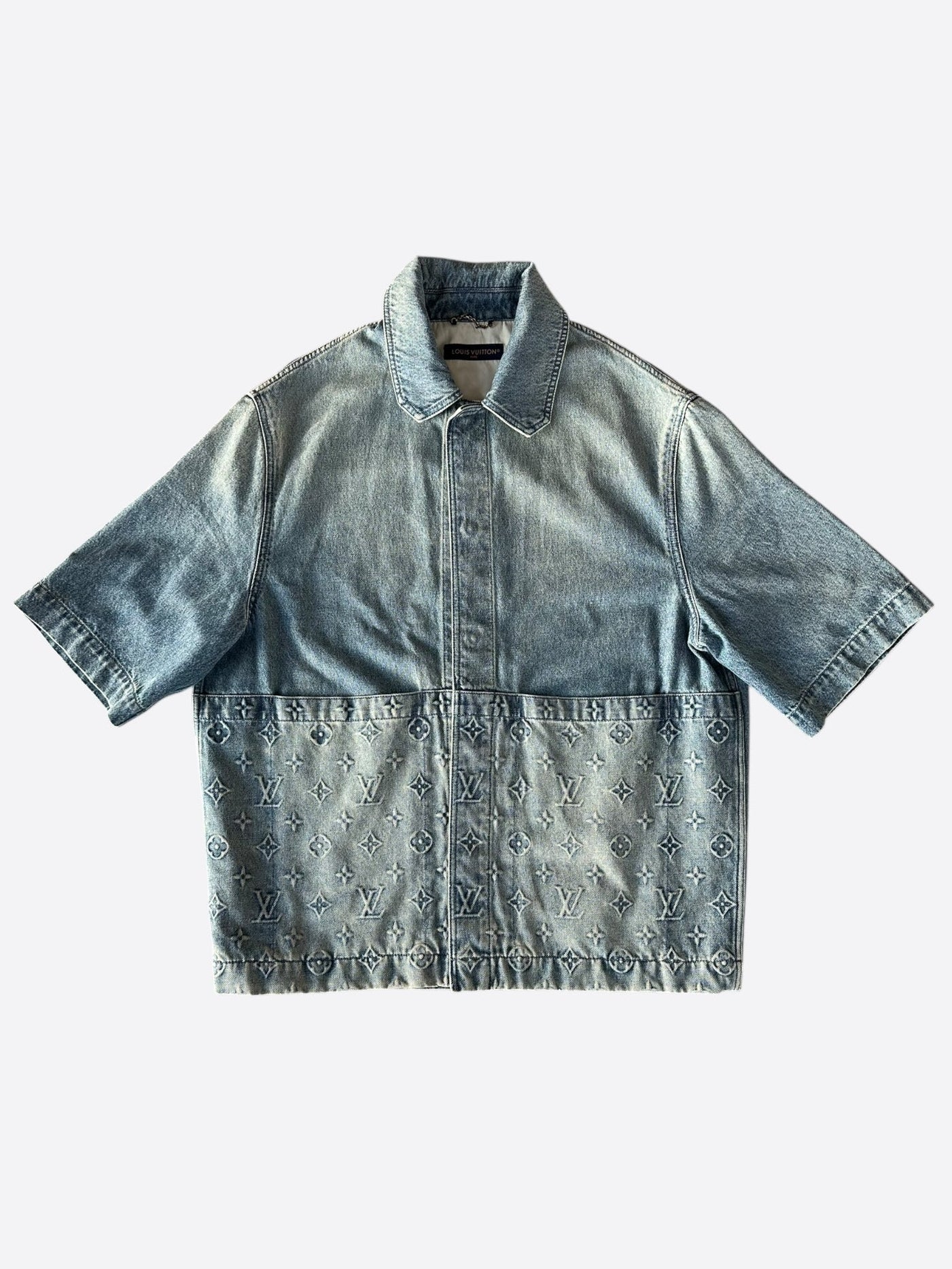 Louis Vuitton Blue Monogram Workwear Denim Shirt
