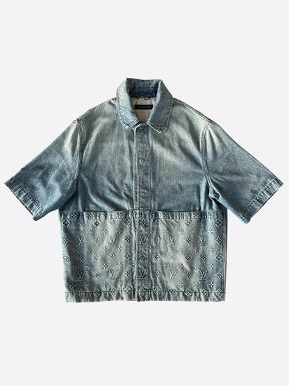 Louis Vuitton Blue Monogram Workwear Denim Shirt