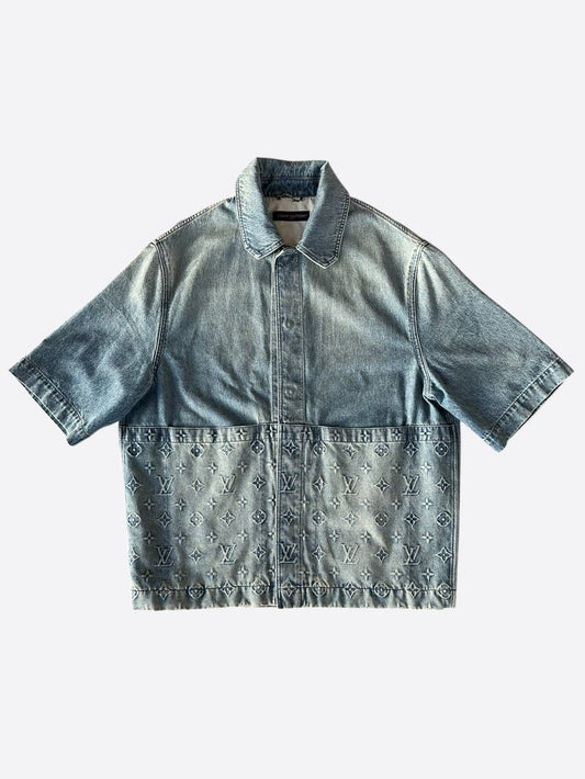 Louis Vuitton Blue Monogram Workwear Denim Shirt
