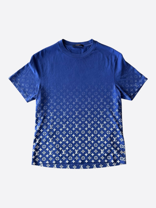 Louis Vuitton Blue & White Monogram Gradient T-Shirt