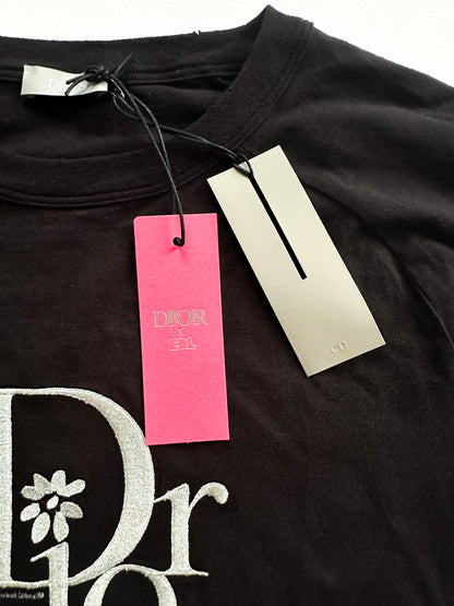 Dior ERL Black Embroidered Logo T-Shirt