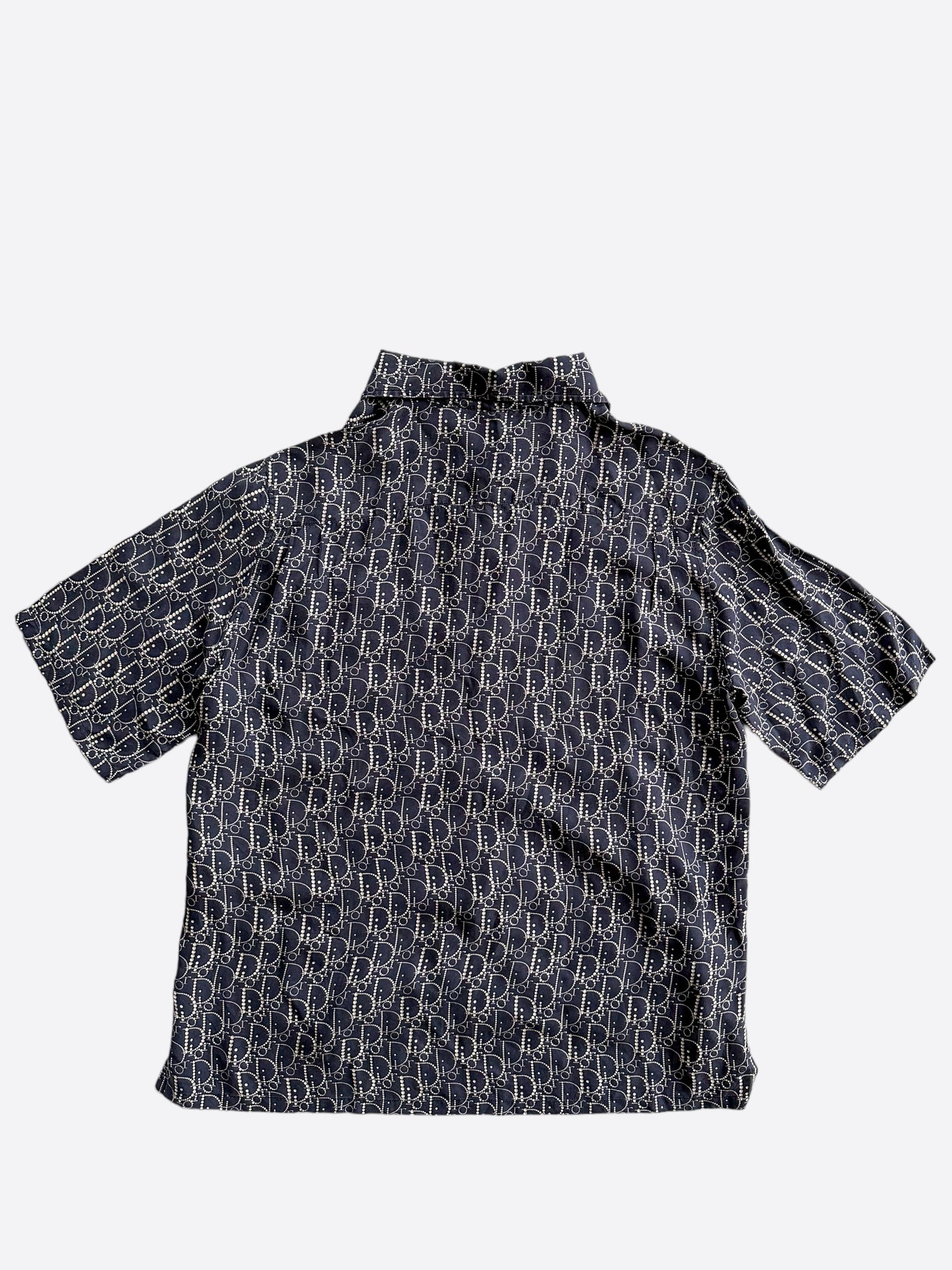 Dior Navy Pearl Oblique Button Up Shirt