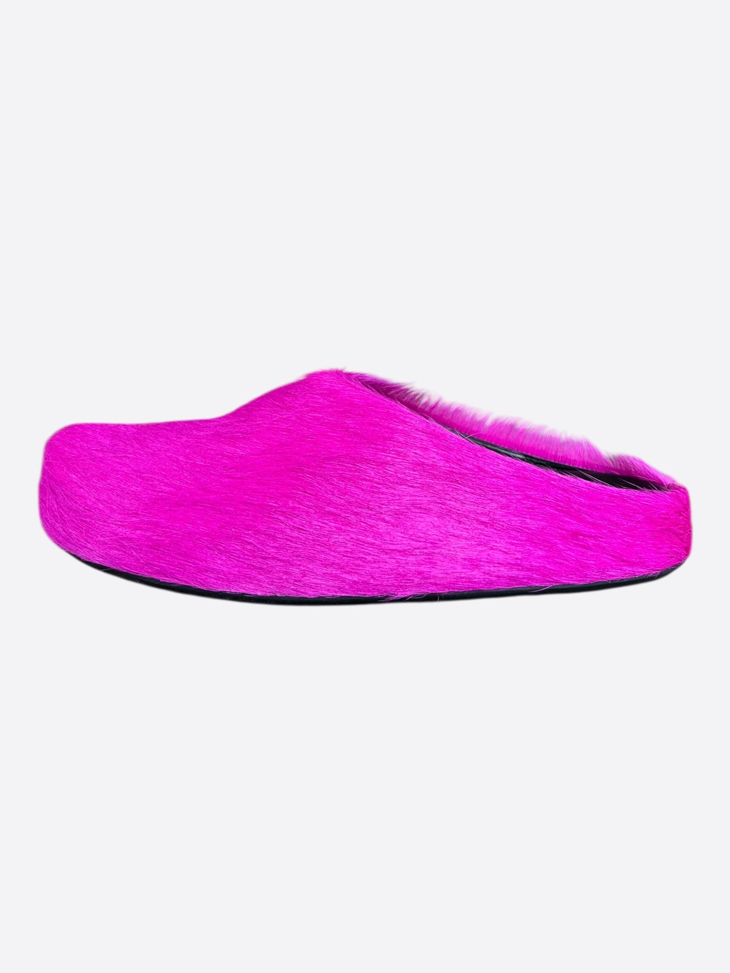 Marni Fuchsia Calfskin Fussbett Sabot Slides