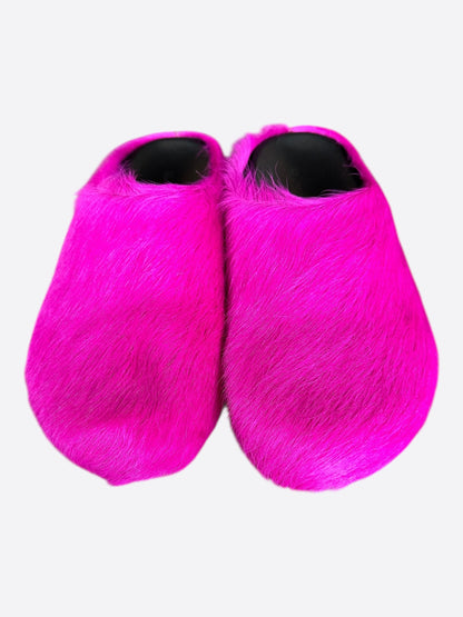 Marni Fuchsia Calfskin Fussbett Sabot Slides
