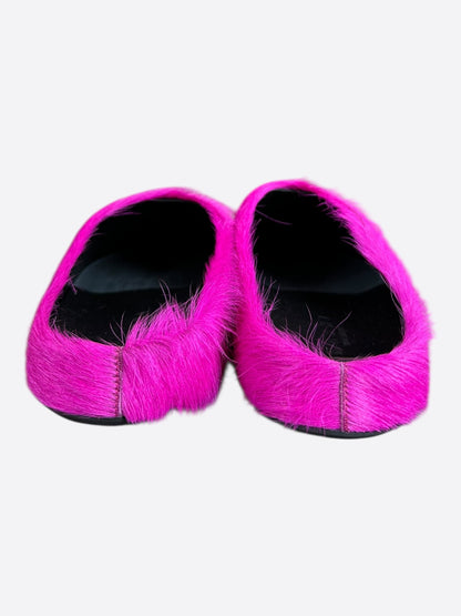 Marni Fuchsia Calfskin Fussbett Sabot Slides
