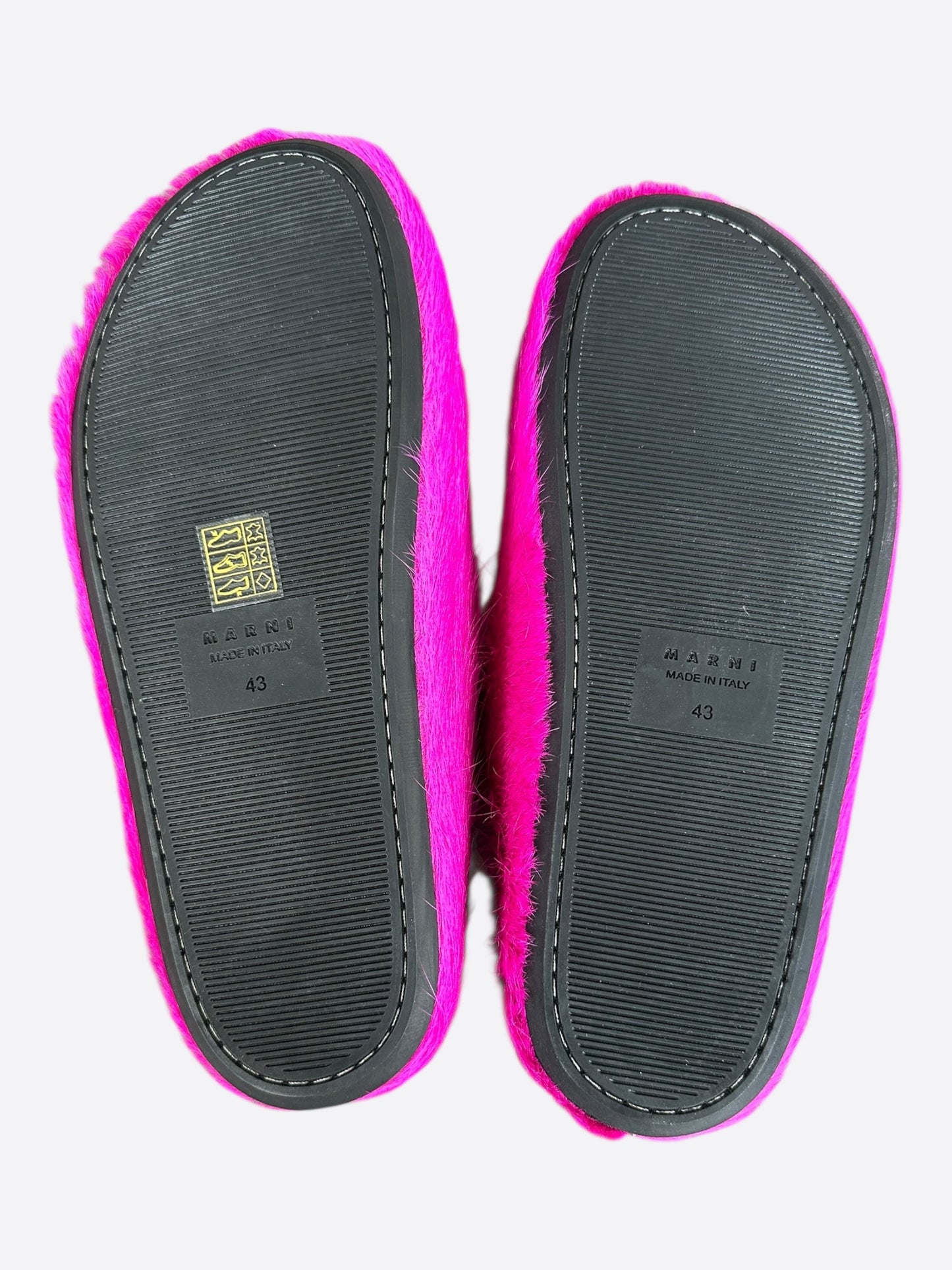 Marni Fuchsia Calfskin Fussbett Sabot Slides