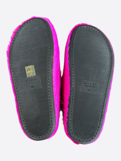Marni Fuchsia Calfskin Fussbett Sabot Slides