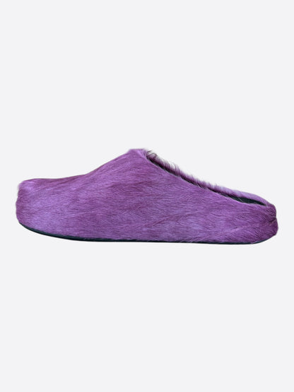 Marni Purple Calfskin Fussbett Sabot Slides
