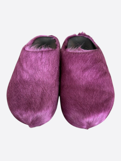 Marni Purple Calfskin Fussbett Sabot Slides