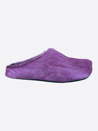 Marni Purple Calfskin Fussbett Sabot Slides