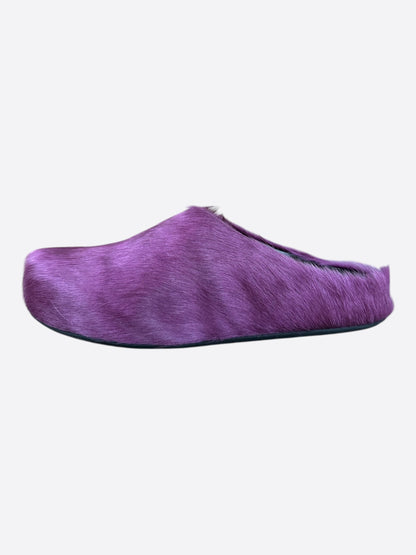 Marni Purple Calfskin Fussbett Sabot Slides