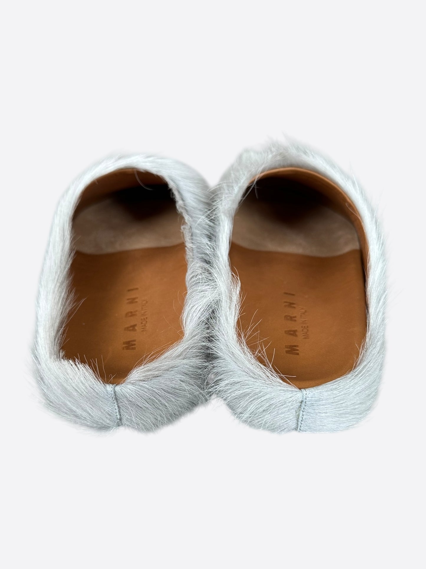Marni Sodium Grey Calfskin Fussbett Sabot Slides