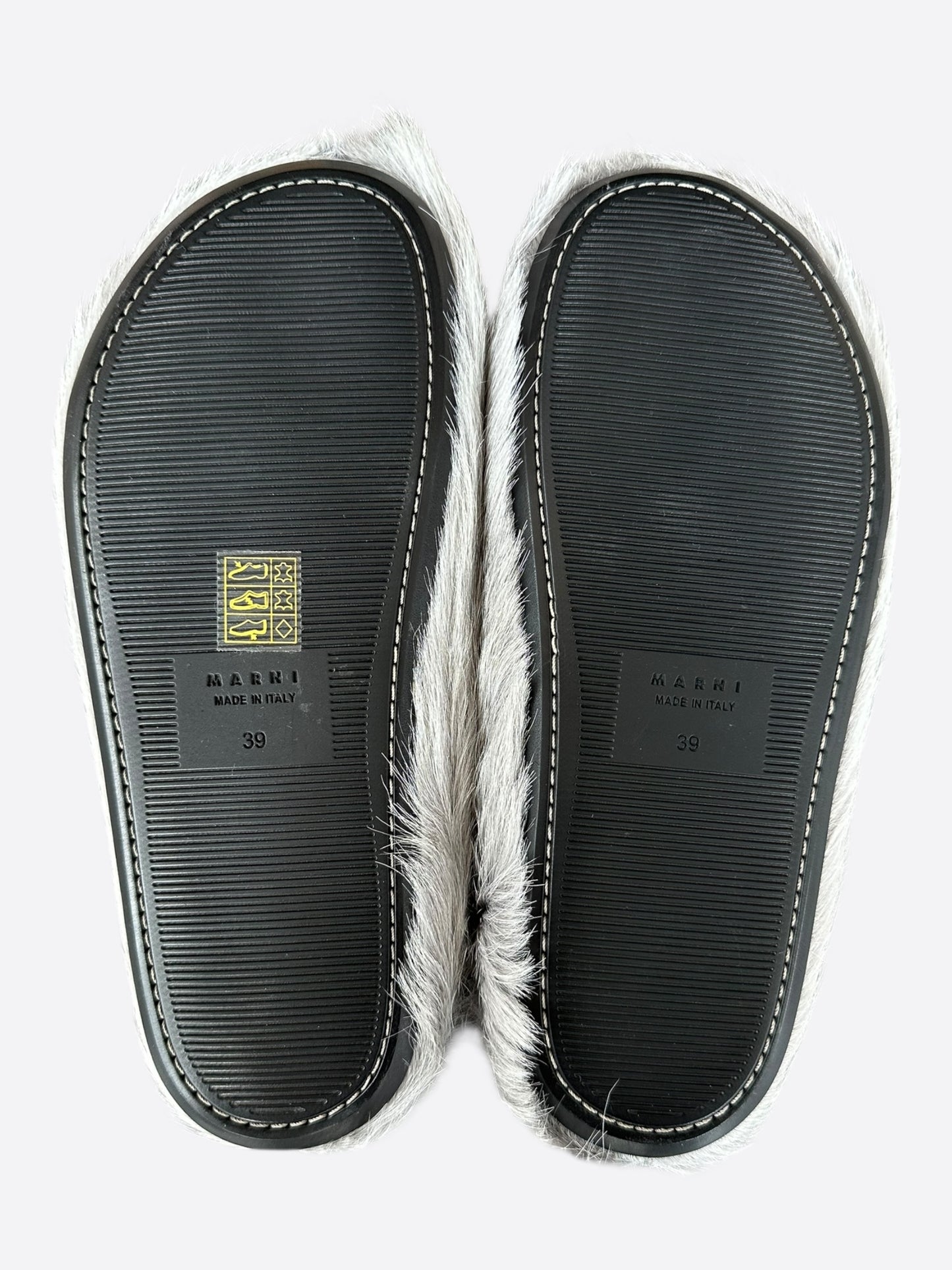 Marni Sodium Grey Calfskin Fussbett Sabot Slides