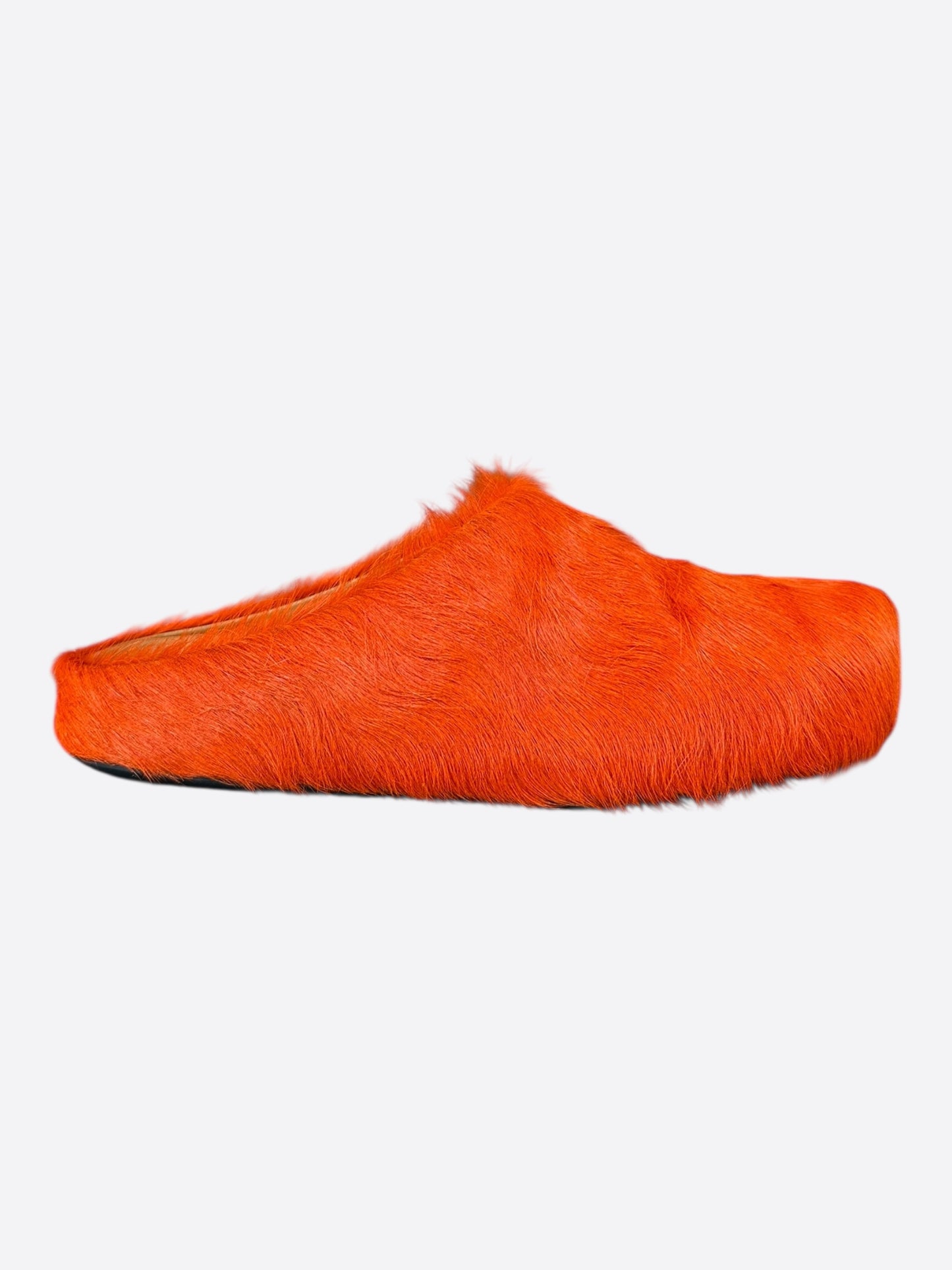 Marni Orange Calfskin Fussbett Sabot Slides