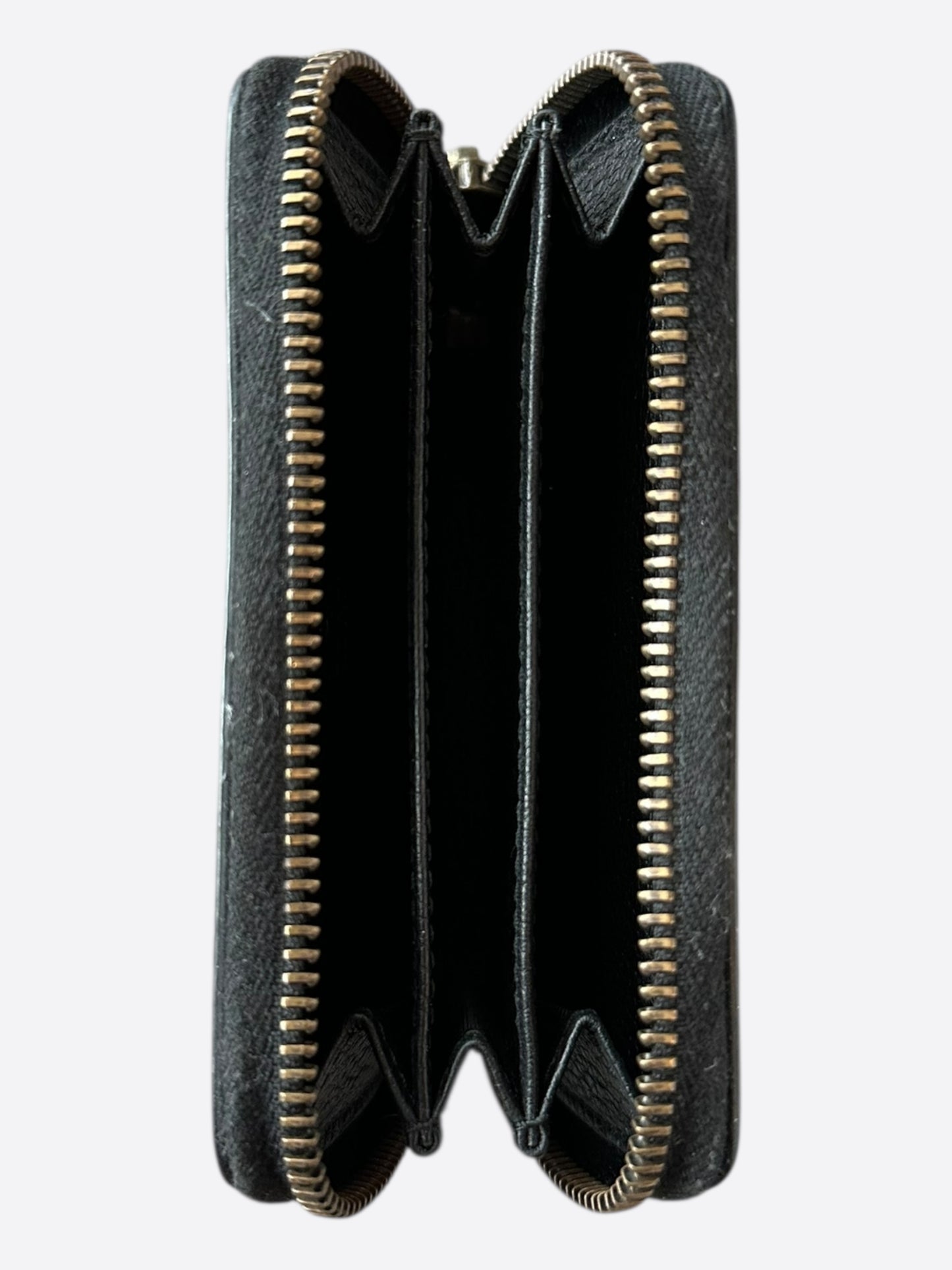 Gucci Black Leather Belt Logo Zip Wallet