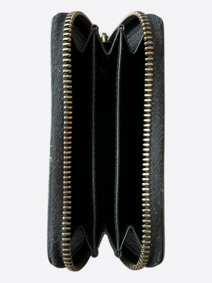 Gucci Black Leather Belt Logo Zip Wallet