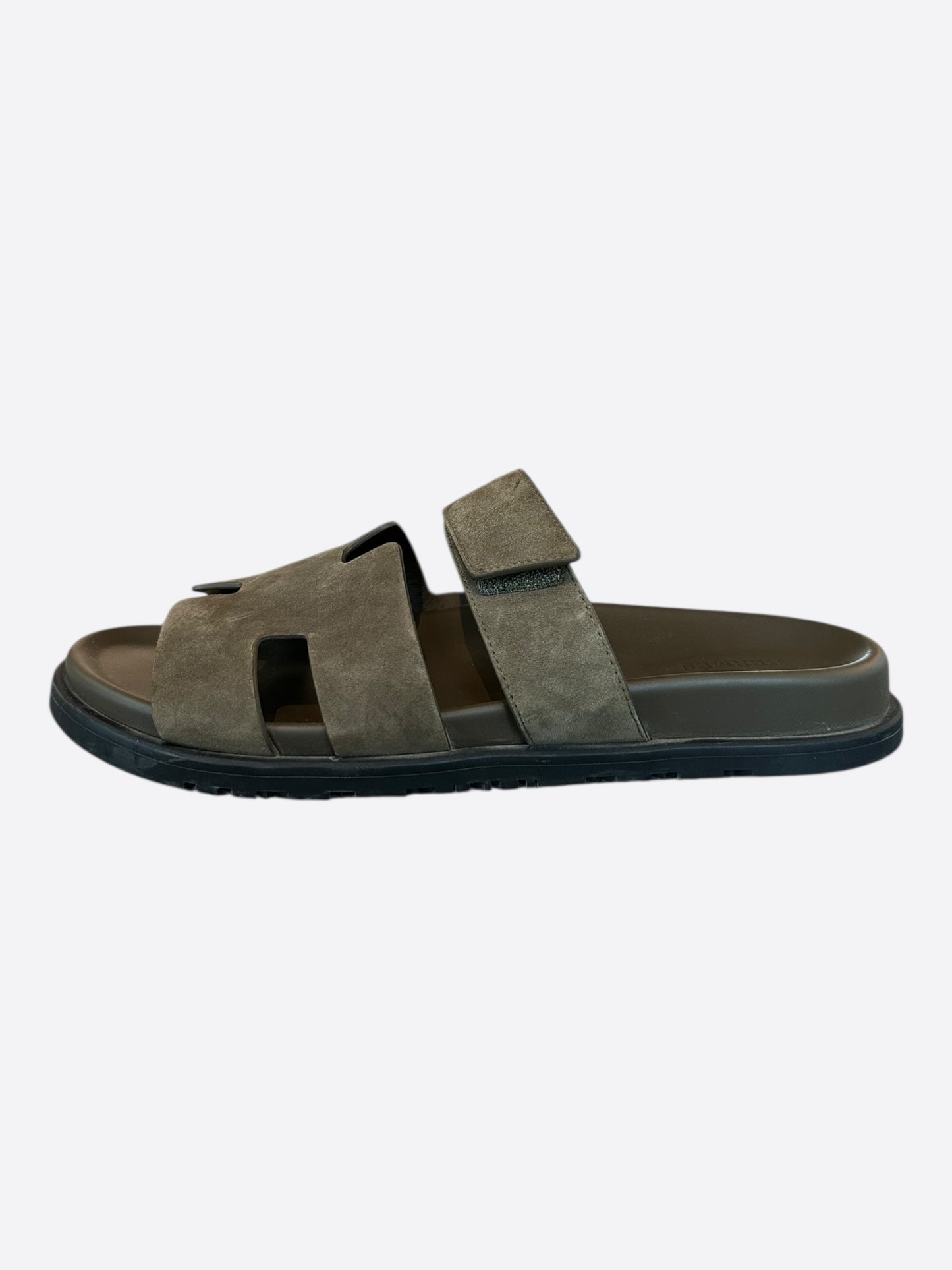 Hermes Brown Suede Chypre Sandals