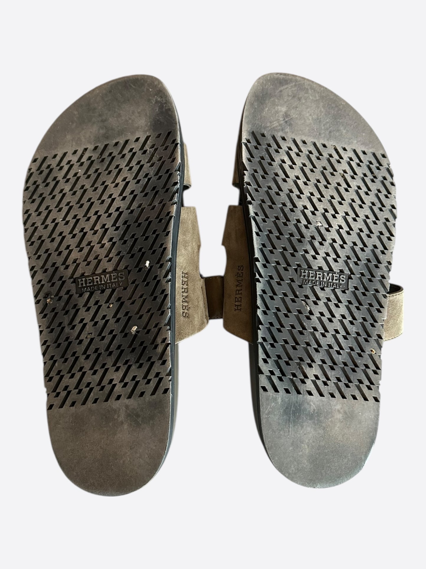 Hermes Brown Suede Chypre Sandals