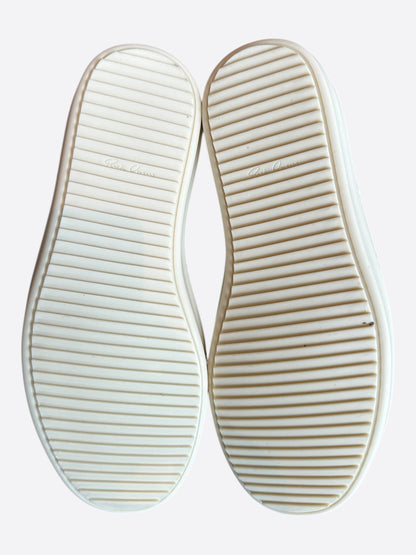 Rick Owens Brown & White Leather Low Top Sneakers