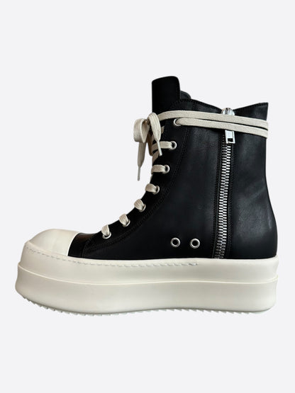 Rick Owens Black & White Mega Bumper Women's High Top Sneakers