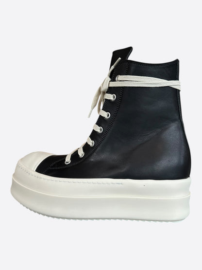 Rick Owens Black & White Mega Bumper Women's High Top Sneakers