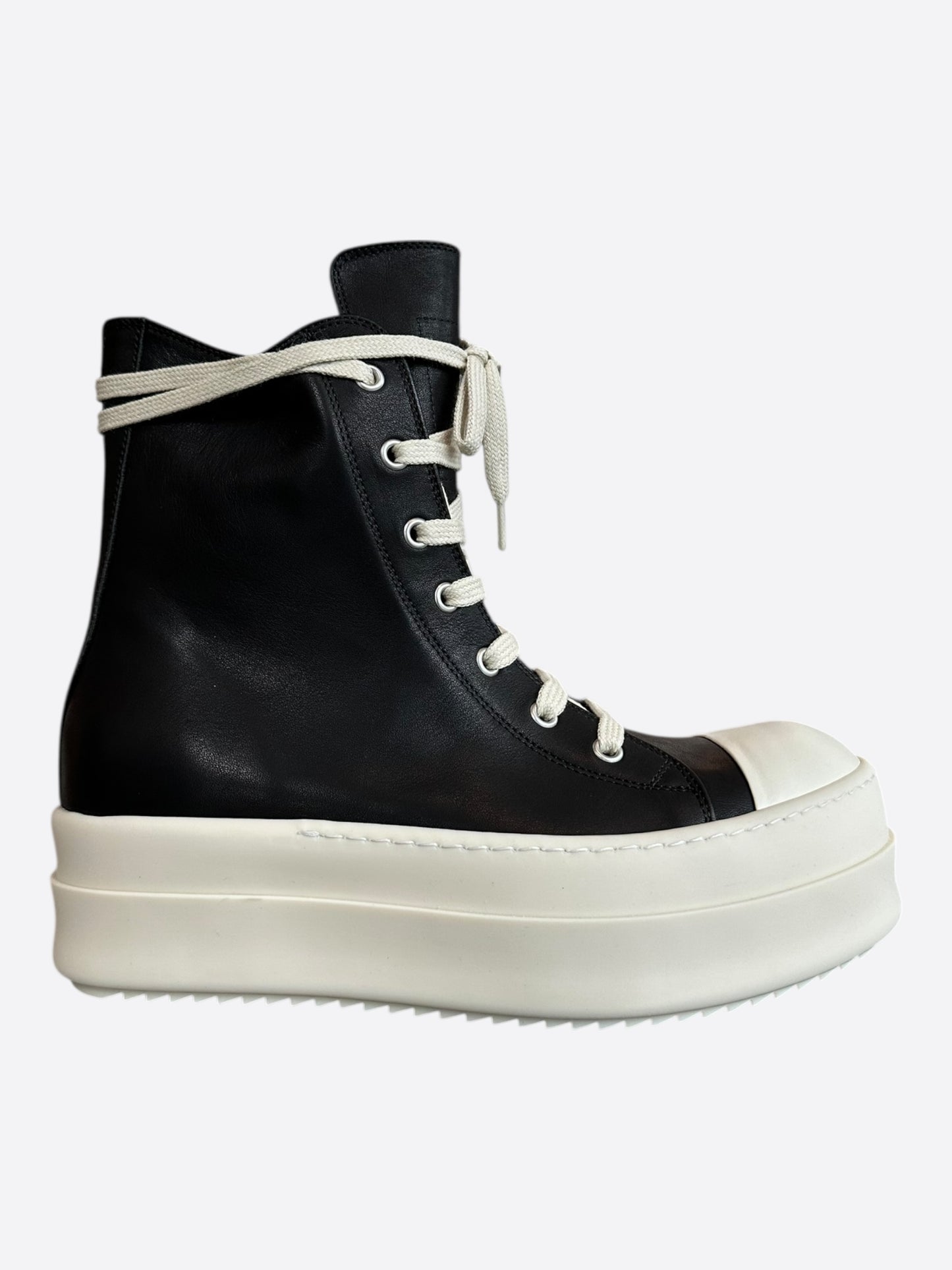 Rick Owens Black & White Mega Bumper Women's High Top Sneakers