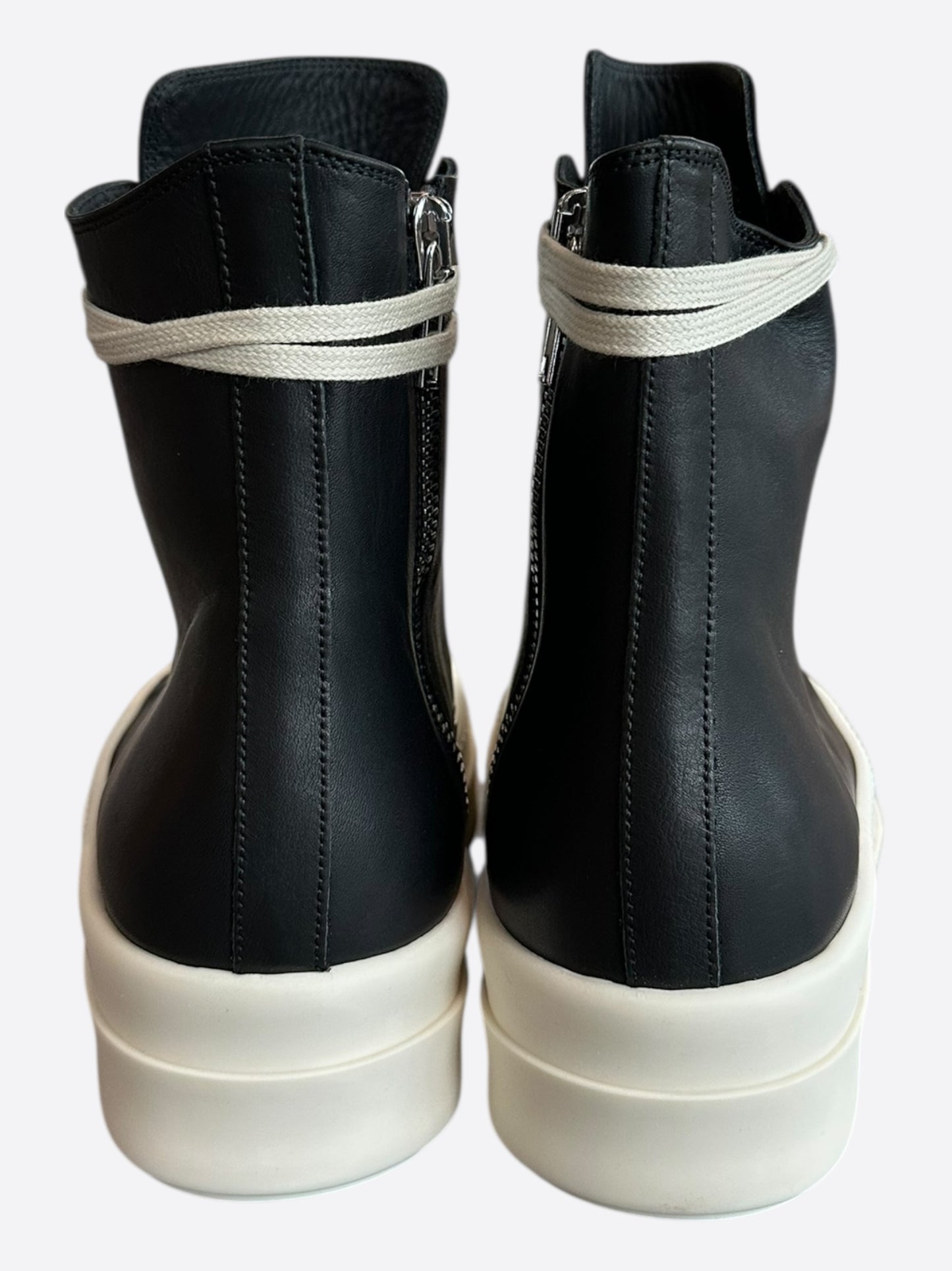 Rick Owens Black & White Mega Bumper Women's High Top Sneakers
