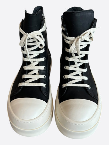Rick Owens Black & White Mega Bumper Women's High Top Sneakers
