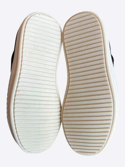 Rick Owens Black & White Leather Women's Low Top Sneakers