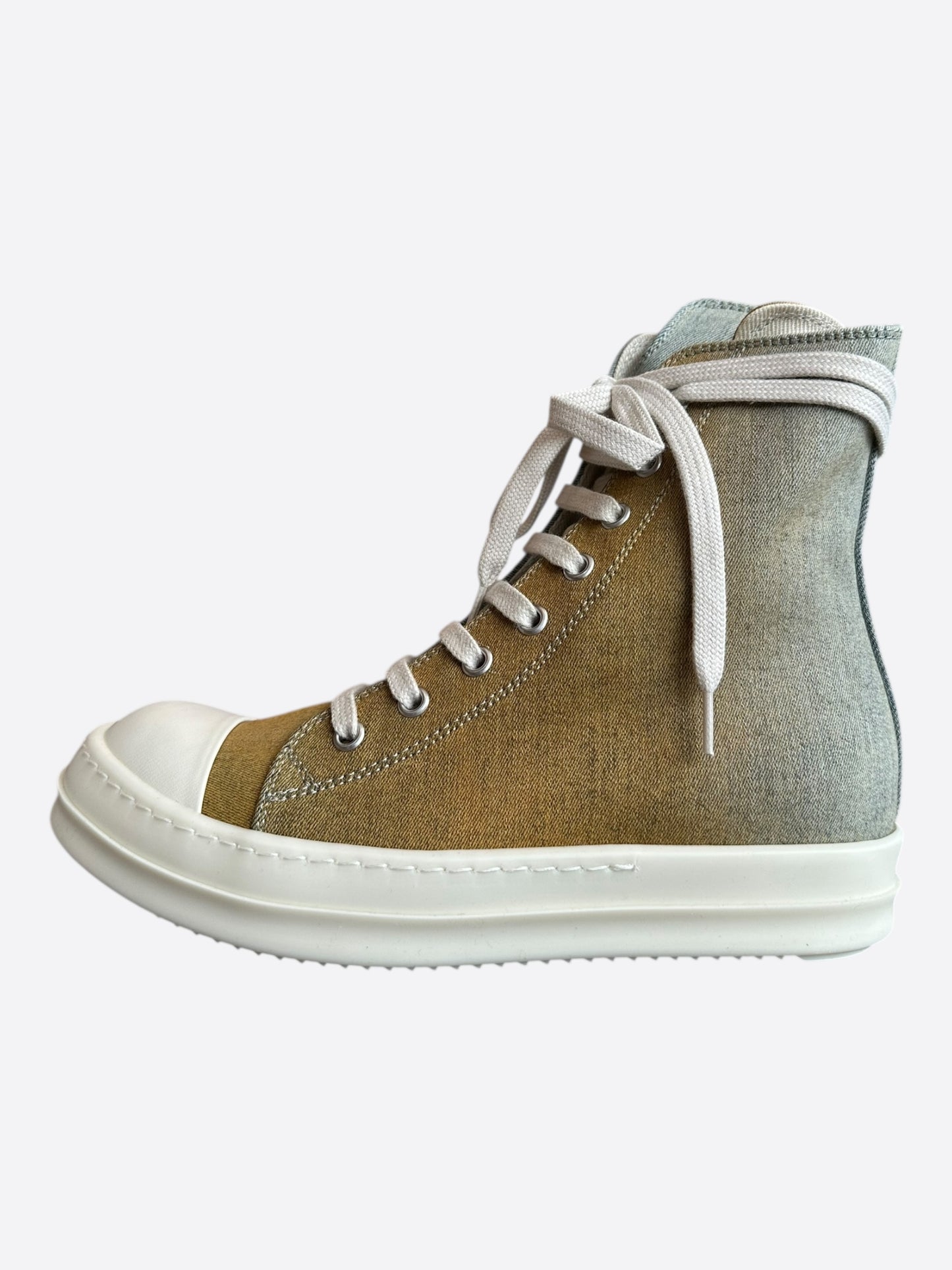 Rick Owens Blue & Orange Gradient Women's High Top Sneakers