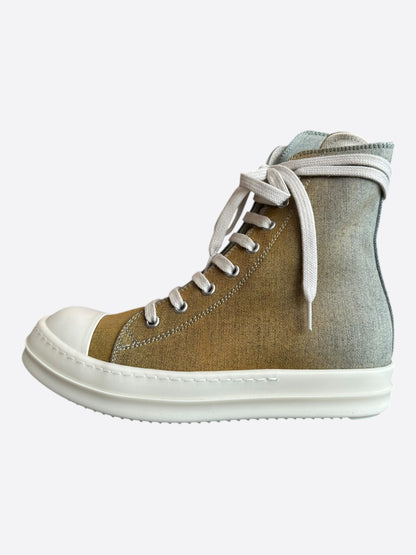 Rick Owens Blue & Orange Gradient Women's High Top Sneakers