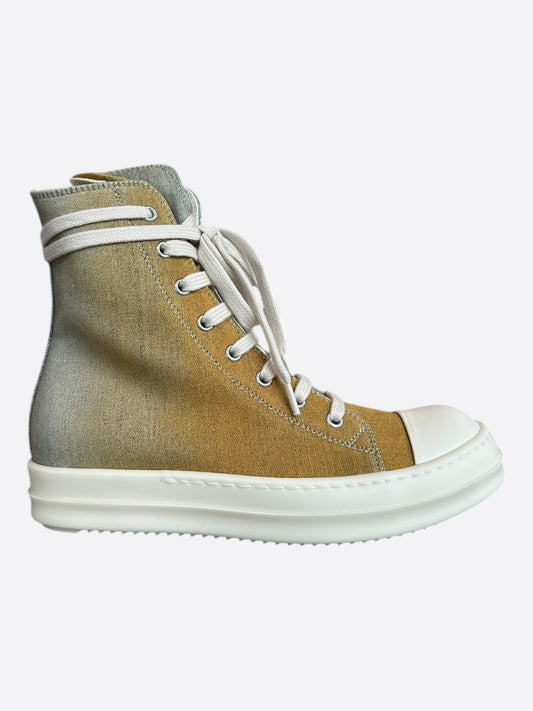 Rick Owens Blue & Orange Gradient Women's High Top Sneakers