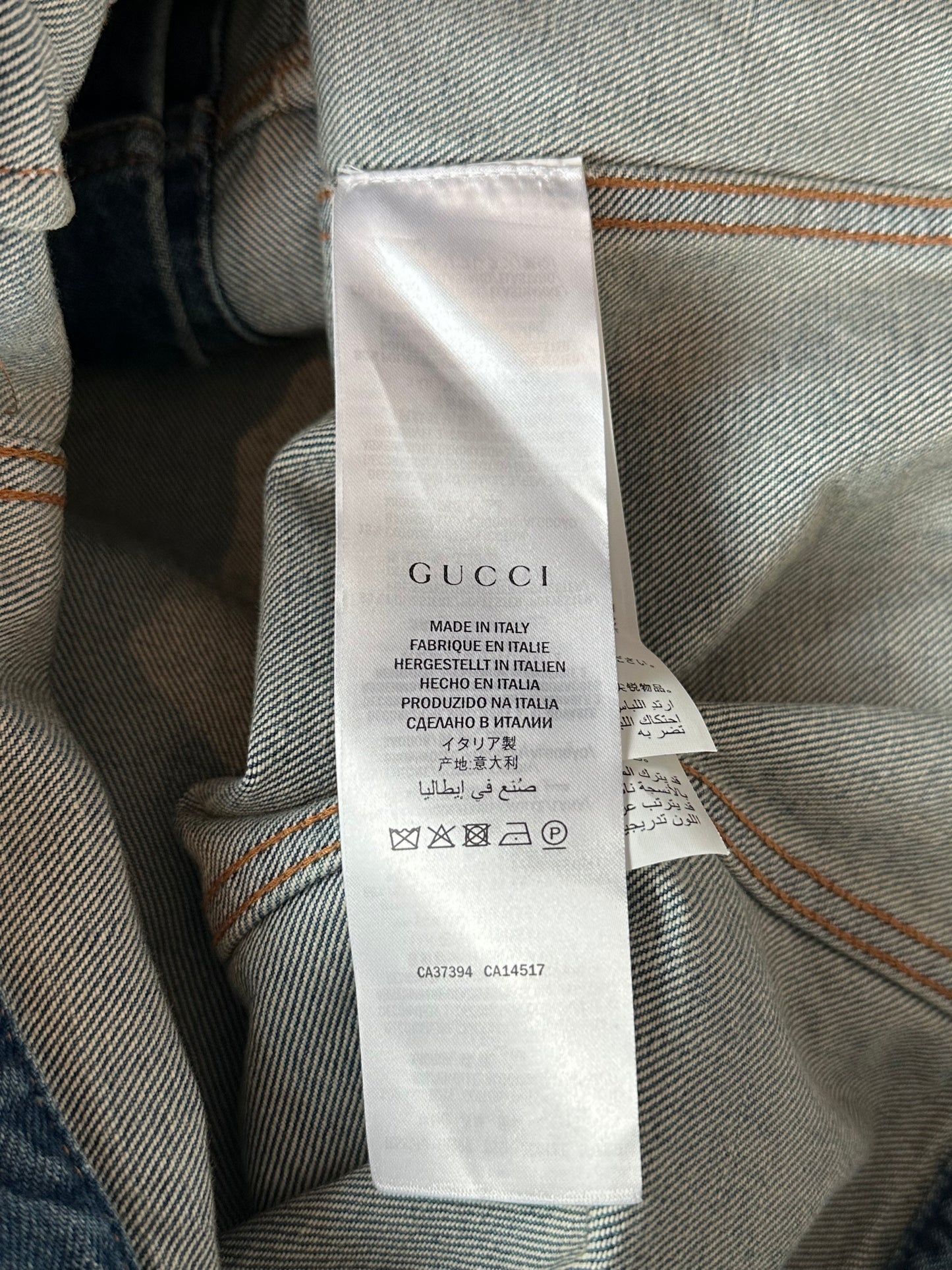 Gucci Blue & Multicolor Embroidered Patches Denim Jacket