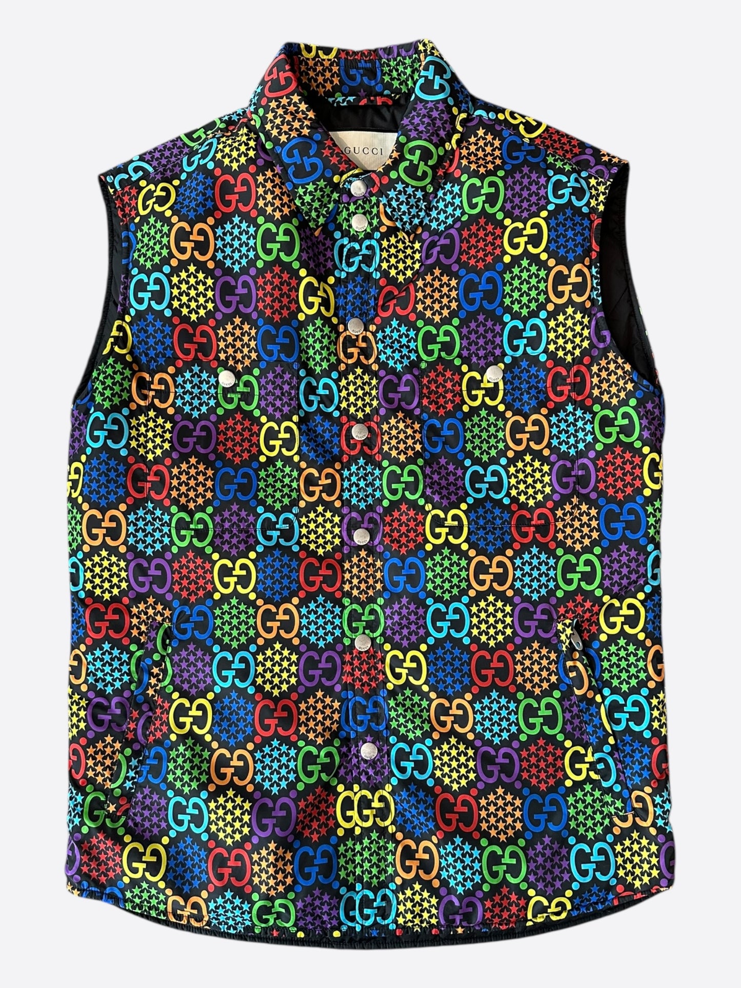 Gucci Black & Multicolor Psychedelic Monogram Vest