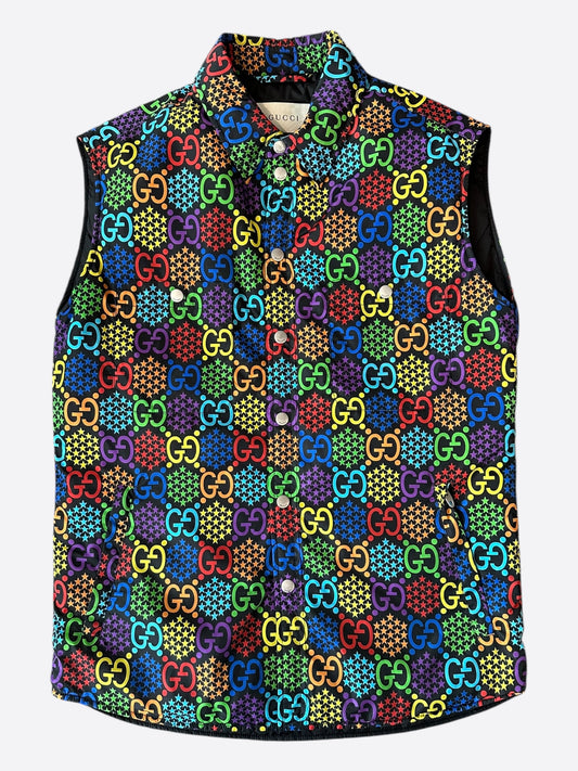 Gucci Black & Multicolor Psychedelic Monogram Vest