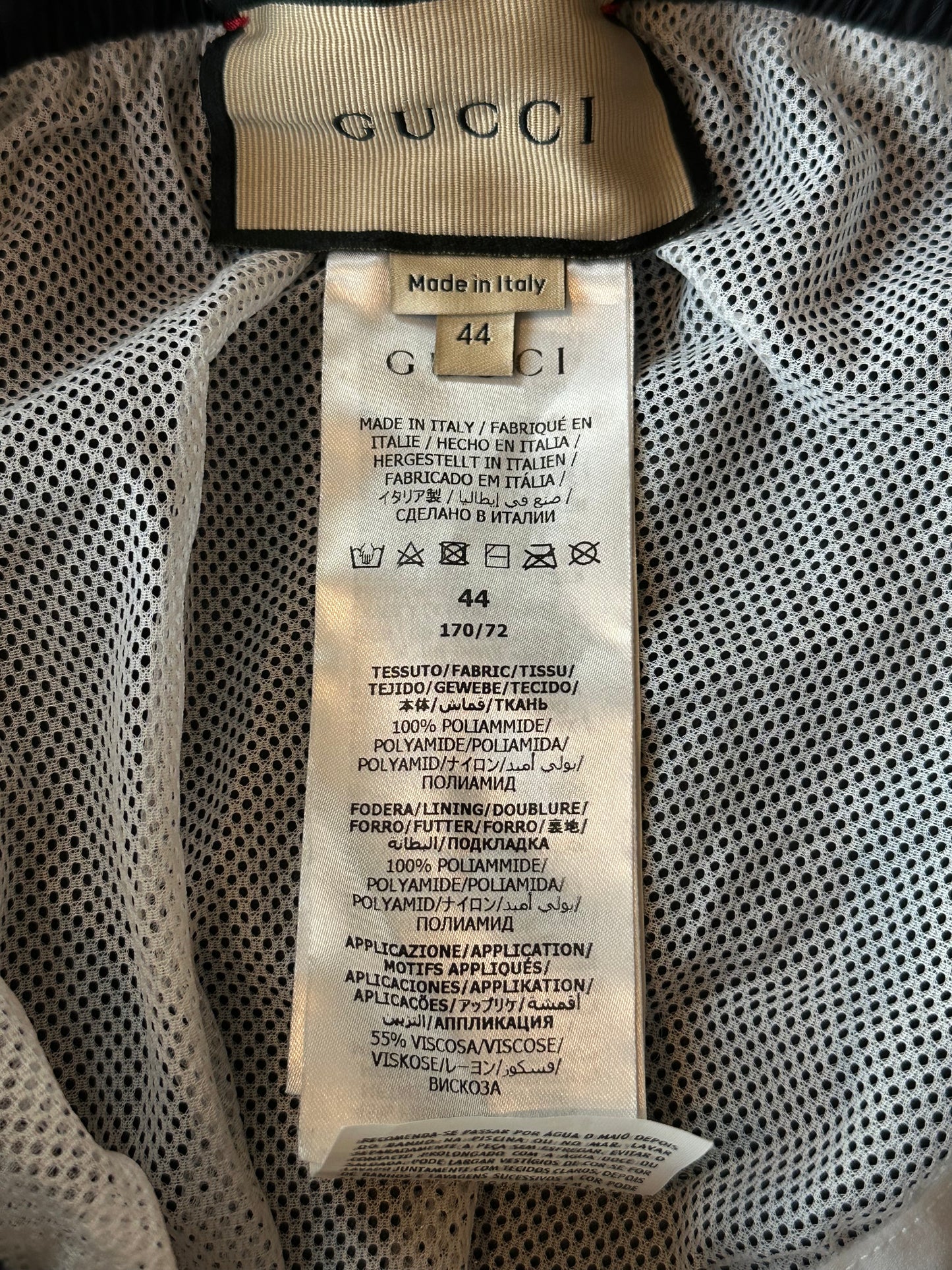 Gucci Navy & White GG Monogram Bee Swimshorts