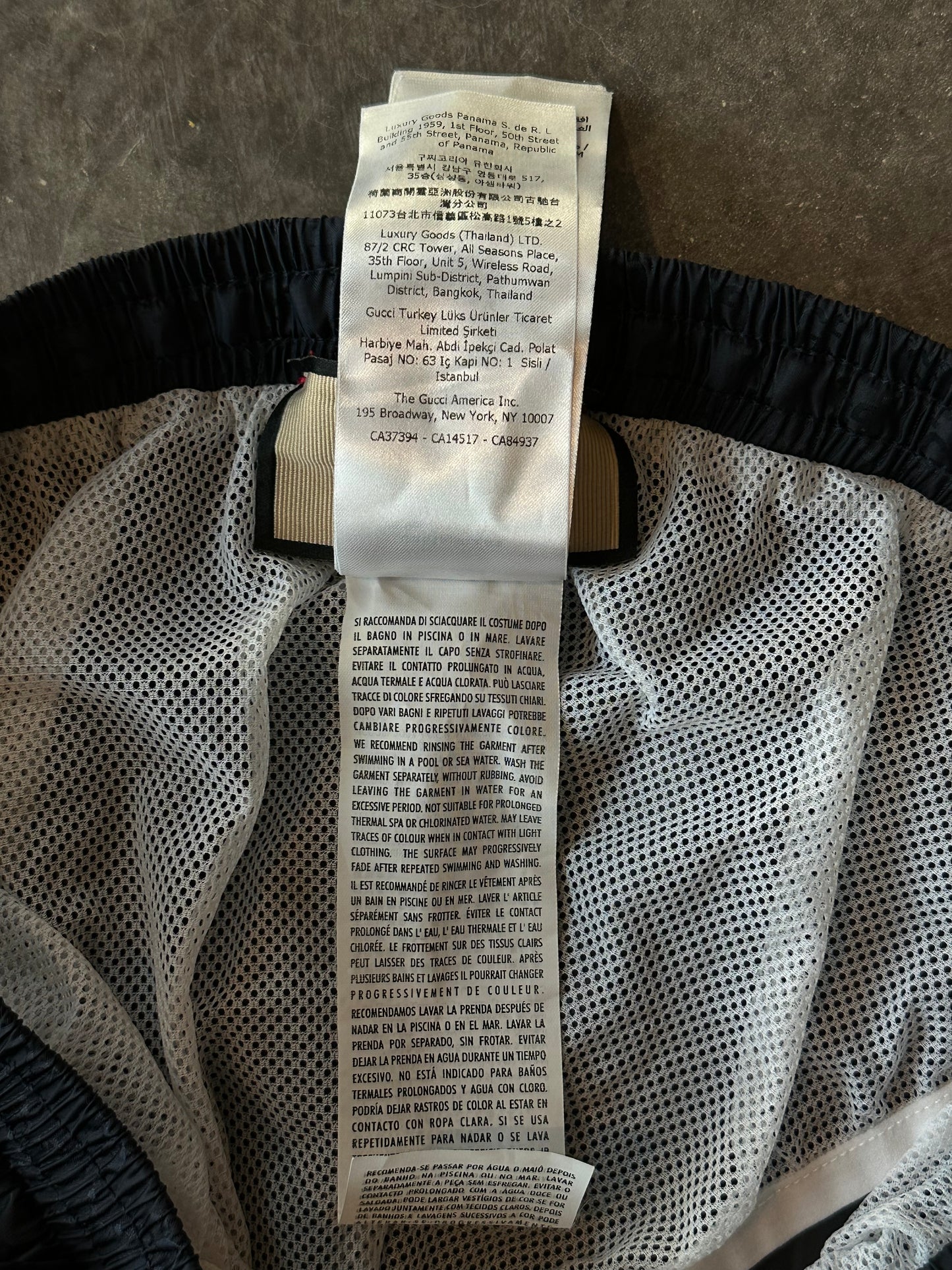 Gucci Navy & White GG Monogram Bee Swimshorts